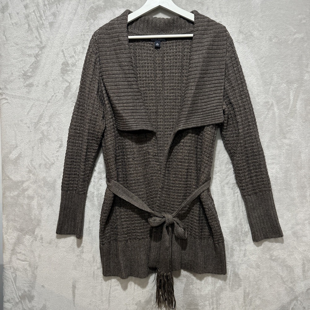 Banana Republic Womens Brown Long Sleeve Knit Sweater Cardigan Sz‎ XL Wool Blend